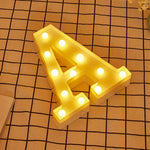 Luz de Feriado LED Quente Branca Alimentada a Pilhas Secas, A, N, B, O, C, P, D, Q, E, R, F, G, T, U, V, I, W, J, K, X, L, M, Z