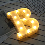 Luz de Feriado LED Quente Branca Alimentada a Pilhas Secas, A, N, B, O, C, P, D, Q, E, R, F, G, T, U, V, I, W, J, K, X, L, M, Z