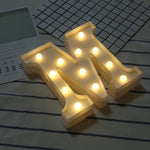 Luz de Feriado LED Quente Branca Alimentada a Pilhas Secas, A, N, B, O, C, P, D, Q, E, R, F, G, T, U, V, I, W, J, K, X, L, M, Z
