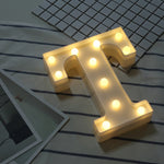 Luz de Feriado LED Quente Branca Alimentada a Pilhas Secas, A, N, B, O, C, P, D, Q, E, R, F, G, T, U, V, I, W, J, K, X, L, M, Z
