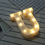 Luz de Feriado LED Quente Branca Alimentada a Pilhas Secas, A, N, B, O, C, P, D, Q, E, R, F, G, T, U, V, I, W, J, K, X, L, M, Z