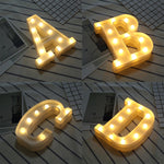 Luz de Feriado LED Quente Branca Alimentada a Pilhas Secas, A, N, B, O, C, P, D, Q, E, R, F, G, T, U, V, I, W, J, K, X, L, M, Z