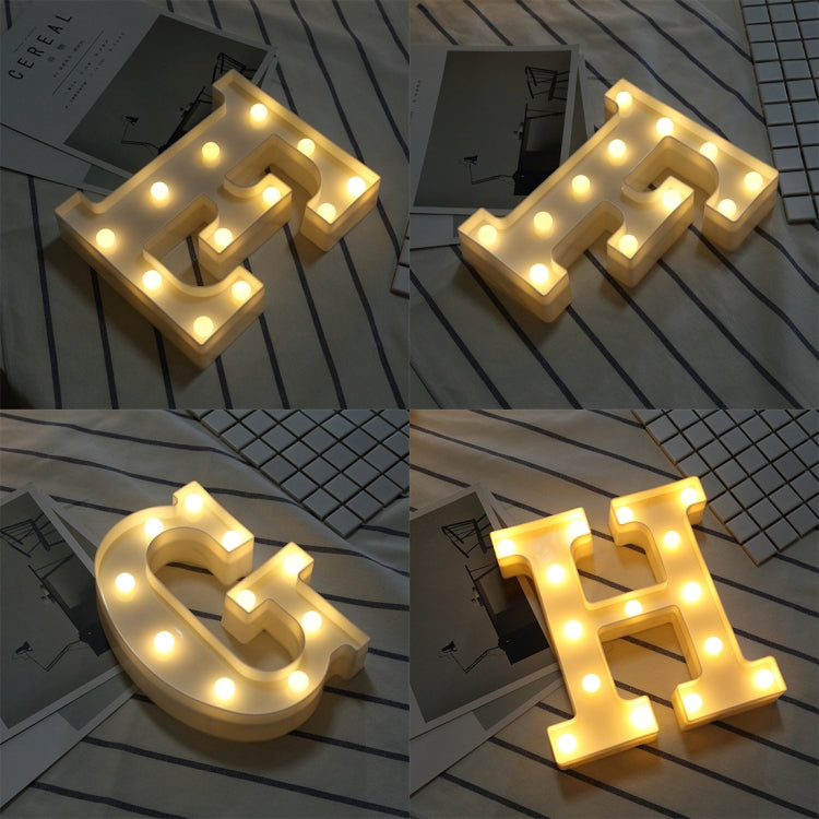 Luz de Feriado LED Quente Branca Alimentada a Pilhas Secas, A, N, B, O, C, P, D, Q, E, R, F, G, T, U, V, I, W, J, K, X, L, M, Z