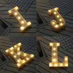 Luz de Feriado LED Quente Branca Alimentada a Pilhas Secas, A, N, B, O, C, P, D, Q, E, R, F, G, T, U, V, I, W, J, K, X, L, M, Z
