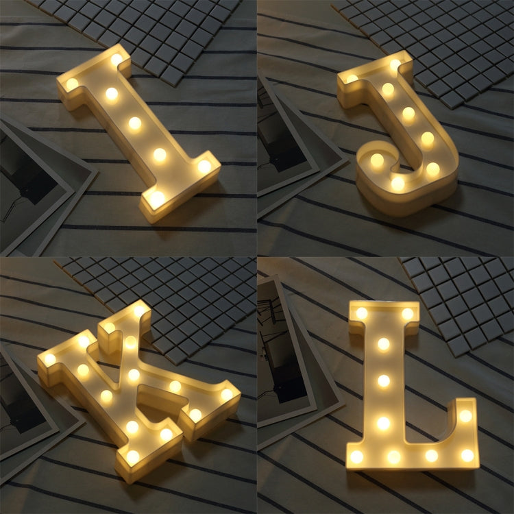 Luz de Feriado LED Quente Branca Alimentada a Pilhas Secas, A, N, B, O, C, P, D, Q, E, R, F, G, T, U, V, I, W, J, K, X, L, M, Z