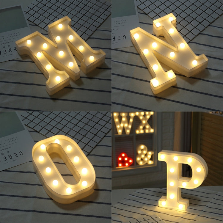 Luz de Feriado LED Quente Branca Alimentada a Pilhas Secas, A, N, B, O, C, P, D, Q, E, R, F, G, T, U, V, I, W, J, K, X, L, M, Z