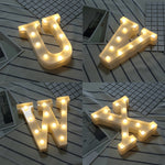 Luz de Feriado LED Quente Branca Alimentada a Pilhas Secas, A, N, B, O, C, P, D, Q, E, R, F, G, T, U, V, I, W, J, K, X, L, M, Z