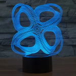 Candeeiro de Mesa Estéreo Visual Criativo com Descoloração de 7 Cores Luz Noturna, Estilo Abstrato de Quatro Círculos