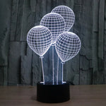 Candeeiro de Mesa Estéreo Visual Criativo com Descoloração de 7 Cores Luz Noturna, Estilo Balão
