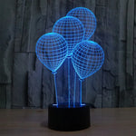 Candeeiro de Mesa Estéreo Visual Criativo com Descoloração de 7 Cores Luz Noturna, Estilo Balão