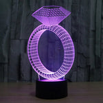 7 Color Discoloration Creative Visual Stereo Lamp Desk Lamp Night Light, Diamond Ring Style