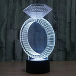 7 Color Discoloration Creative Visual Stereo Lamp Desk Lamp Night Light, Diamond Ring Style