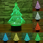 Candeeiro de Mesa Estéreo Visual Criativo com Descoloração de 7 Cores Luz Noturna, Estilo Árvore de Natal