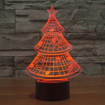 Candeeiro de Mesa Estéreo Visual Criativo com Descoloração de 7 Cores Luz Noturna, Estilo Árvore de Natal