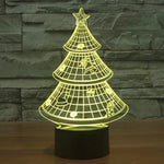 Candeeiro de Mesa Estéreo Visual Criativo com Descoloração de 7 Cores Luz Noturna, Estilo Árvore de Natal