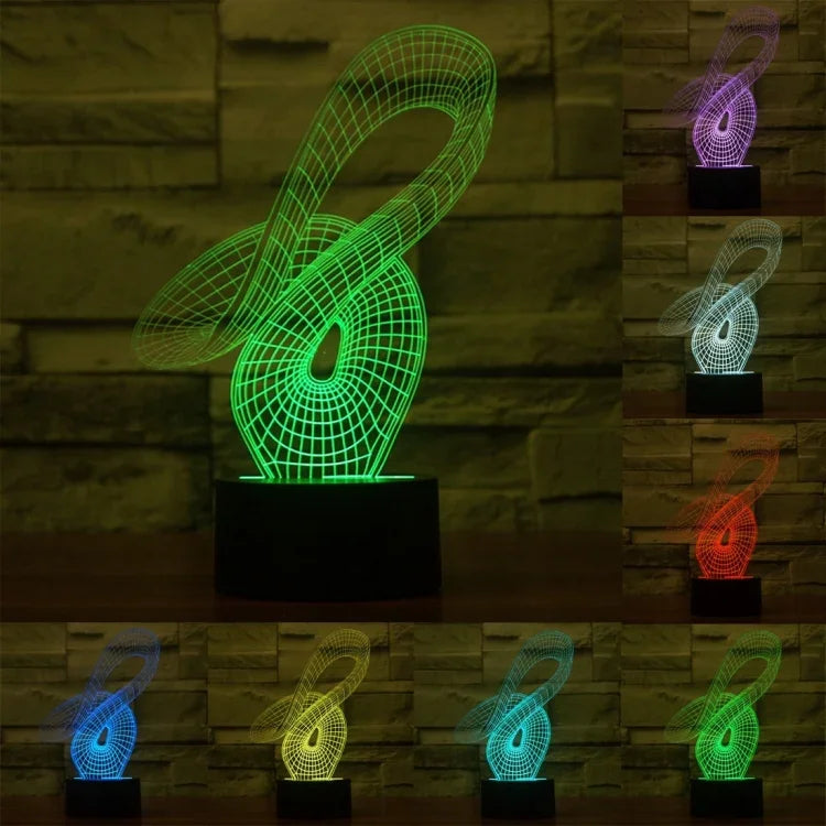 Lâmpada de secretária visual criativa estereoscópica com descoloração de 7 cores, estilo abstrato 2869