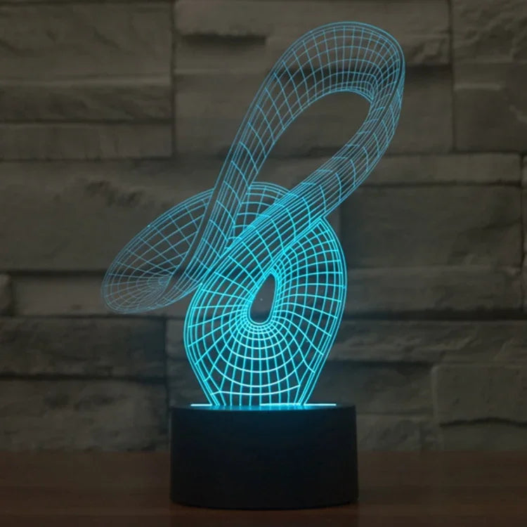 Lâmpada de secretária visual criativa estereoscópica com descoloração de 7 cores, estilo abstrato 2869