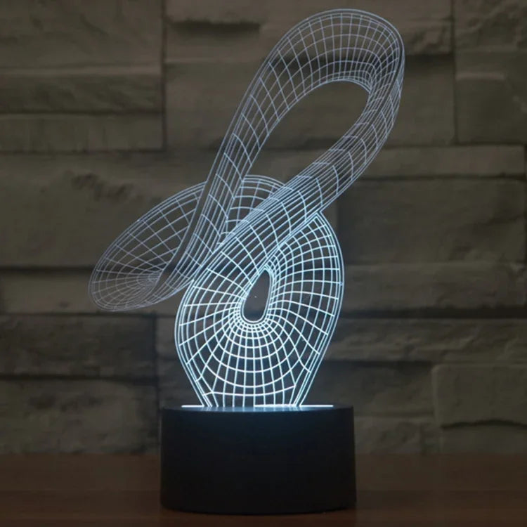 Lâmpada de secretária visual criativa estereoscópica com descoloração de 7 cores, estilo abstrato 2869