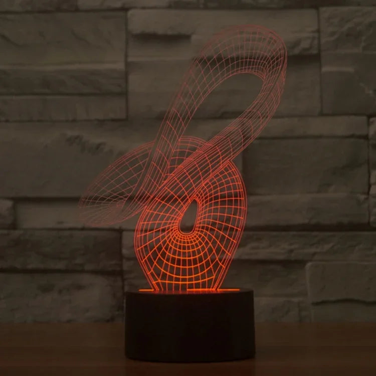 Lâmpada de secretária visual criativa estereoscópica com descoloração de 7 cores, estilo abstrato 2869