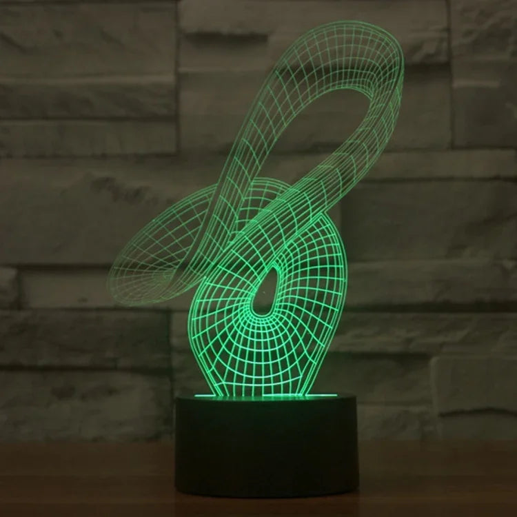 Lâmpada de secretária visual criativa estereoscópica com descoloração de 7 cores, estilo abstrato 2869
