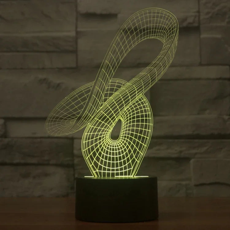 Lâmpada de secretária visual criativa estereoscópica com descoloração de 7 cores, estilo abstrato 2869