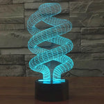 Candeeiro de Mesa Criativo com Mudança de Cor em 7 Tons, Luz Noturna Visual Estéreo, Estilo Espiral