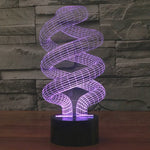 Candeeiro de Mesa Criativo com Mudança de Cor em 7 Tons, Luz Noturna Visual Estéreo, Estilo Espiral
