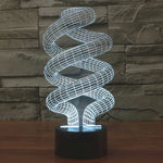 Candeeiro de Mesa Criativo com Mudança de Cor em 7 Tons, Luz Noturna Visual Estéreo, Estilo Espiral