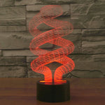 Candeeiro de Mesa Criativo com Mudança de Cor em 7 Tons, Luz Noturna Visual Estéreo, Estilo Espiral