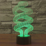 Candeeiro de Mesa Criativo com Mudança de Cor em 7 Tons, Luz Noturna Visual Estéreo, Estilo Espiral