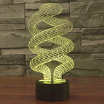 Candeeiro de Mesa Criativo com Mudança de Cor em 7 Tons, Luz Noturna Visual Estéreo, Estilo Espiral