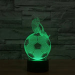Luz noturna visual criativa estereoscópica com descoloração de 7 cores, estilo futebol pensativo