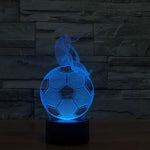 Luz noturna visual criativa estereoscópica com descoloração de 7 cores, estilo futebol pensativo