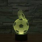 Luz noturna visual criativa estereoscópica com descoloração de 7 cores, estilo futebol pensativo