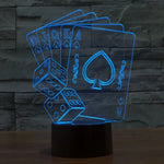 Lâmpada de secretária visual criativa estereoscópica com descoloração de 7 cores, estilo poker