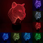 Lâmpada de secretária visual criativa estereoscópica com descoloração de 7 cores, estilo leopardo