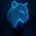 Lâmpada de secretária visual criativa estereoscópica com descoloração de 7 cores, estilo leopardo