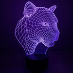 Lâmpada de secretária visual criativa estereoscópica com descoloração de 7 cores, estilo leopardo