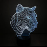 Lâmpada de secretária visual criativa estereoscópica com descoloração de 7 cores, estilo leopardo