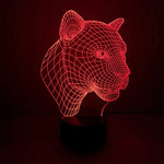 Lâmpada de secretária visual criativa estereoscópica com descoloração de 7 cores, estilo leopardo