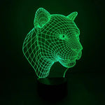 Lâmpada de secretária visual criativa estereoscópica com descoloração de 7 cores, estilo leopardo