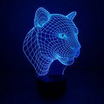 Lâmpada de secretária visual criativa estereoscópica com descoloração de 7 cores, estilo leopardo