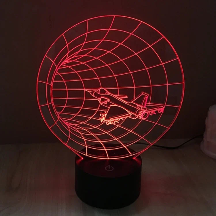 Lâmpada de secretária visual criativa estereoscópica com descoloração de 7 cores, estilo máquina do tempo