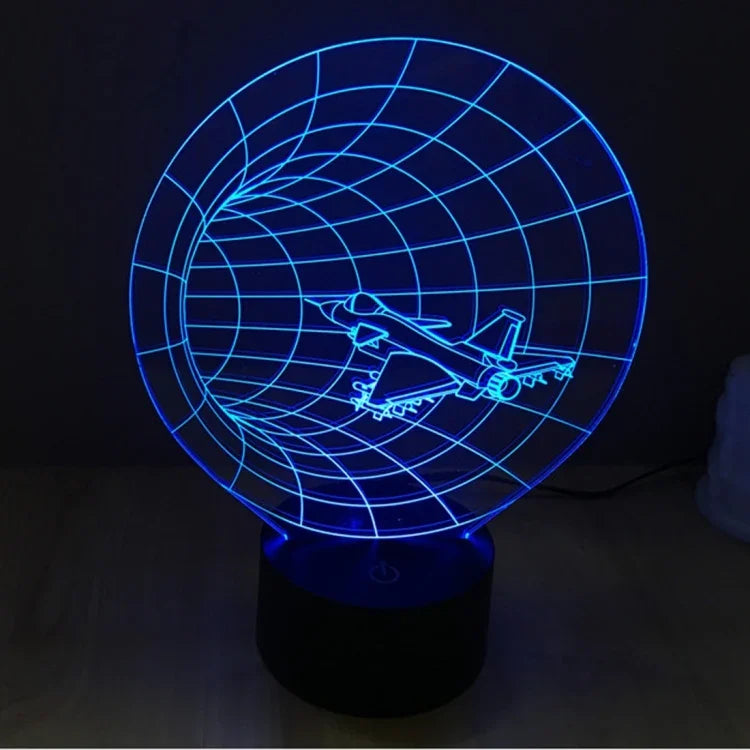 Lâmpada de secretária visual criativa estereoscópica com descoloração de 7 cores, estilo máquina do tempo