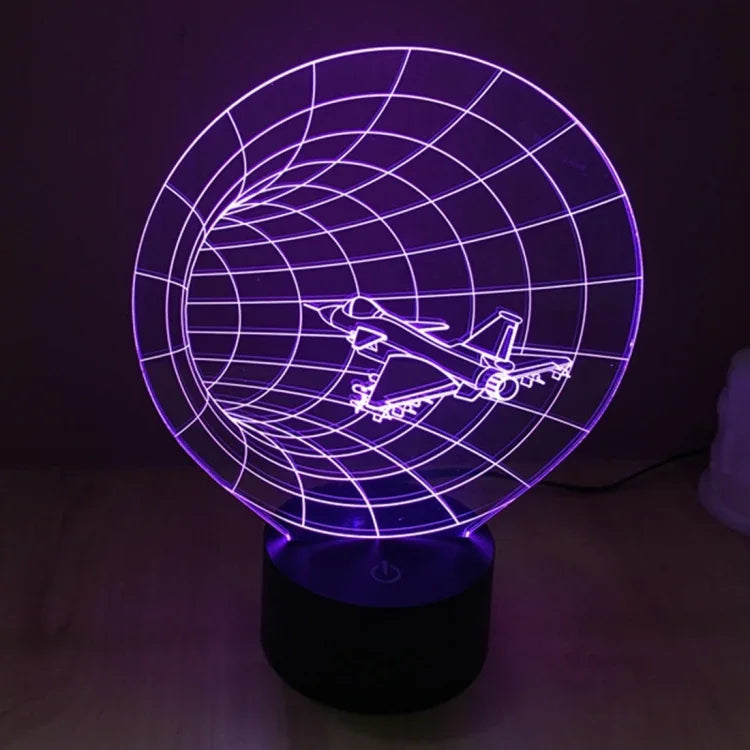 Lâmpada de secretária visual criativa estereoscópica com descoloração de 7 cores, estilo máquina do tempo