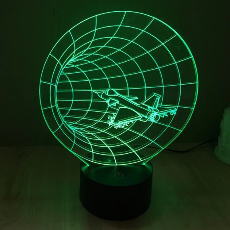 Lâmpada de secretária visual criativa estereoscópica com descoloração de 7 cores, estilo máquina do tempo