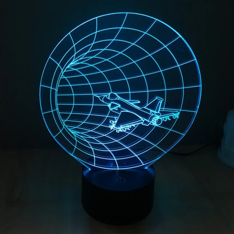 Lâmpada de secretária visual criativa estereoscópica com descoloração de 7 cores, estilo máquina do tempo