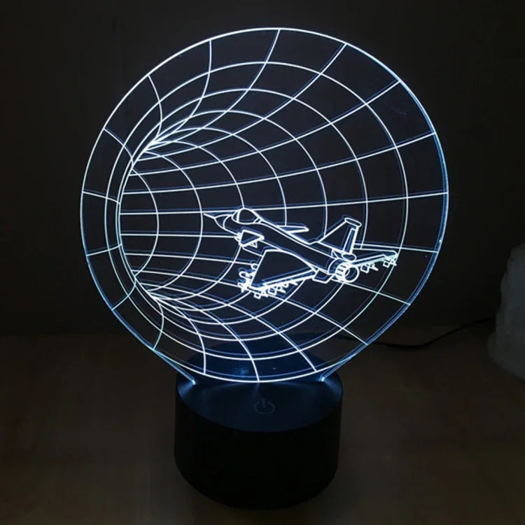 Lâmpada de secretária visual criativa estereoscópica com descoloração de 7 cores, estilo máquina do tempo