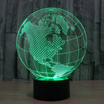Lâmpada de secretária visual estéreo criativa com descoloração de 7 cores, luz noturna, estilo globo americano