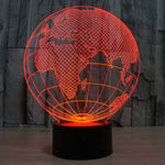 Lâmpada de secretária visual estéreo criativa com descoloração de 7 cores, luz noturna, estilo globo europeu